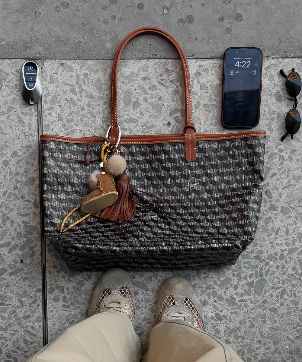 Black - Brown Tote Bag