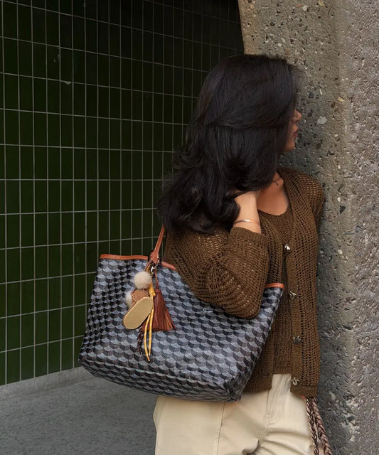 Black - Brown Tote Bag