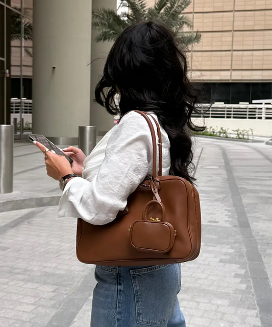 Brown leather bag