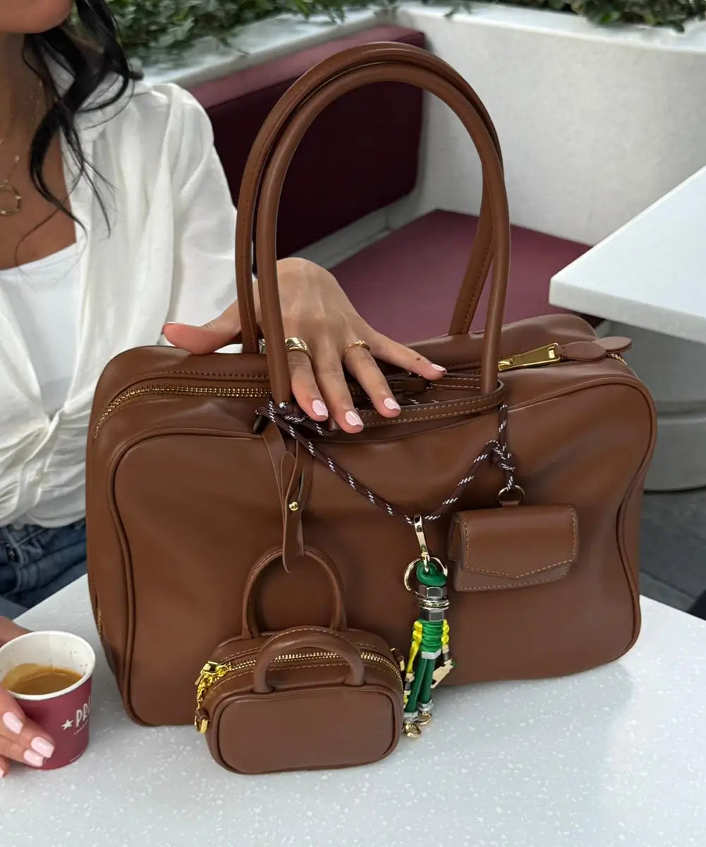 Brown leather bag