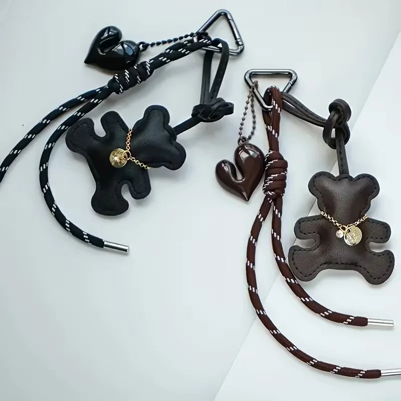 Cute Bear Keychain with Elastic Closure