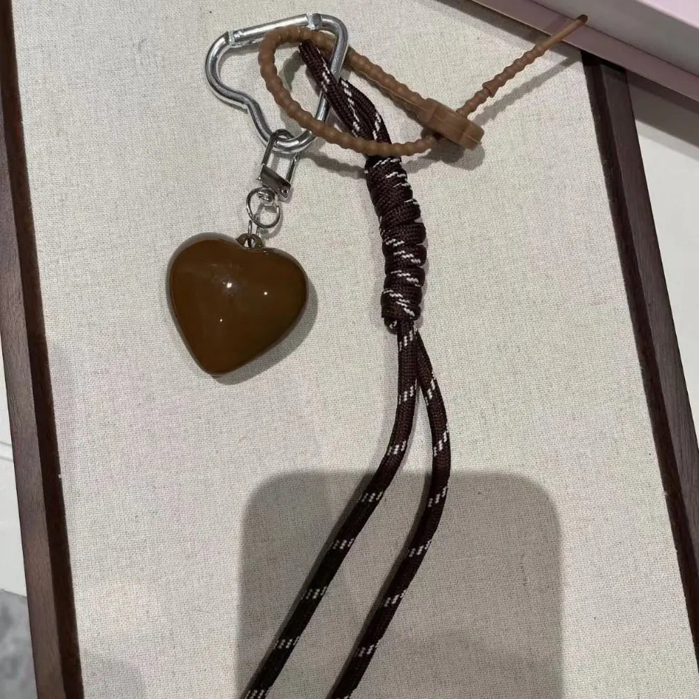 Fashionable Heart Leather Rope Keychain