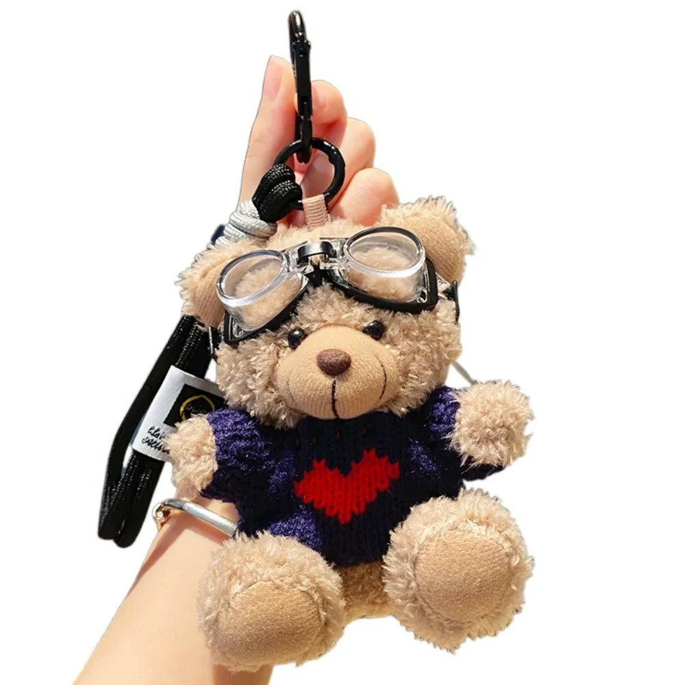 Kawaii Goggles Pilot Bear Keychain